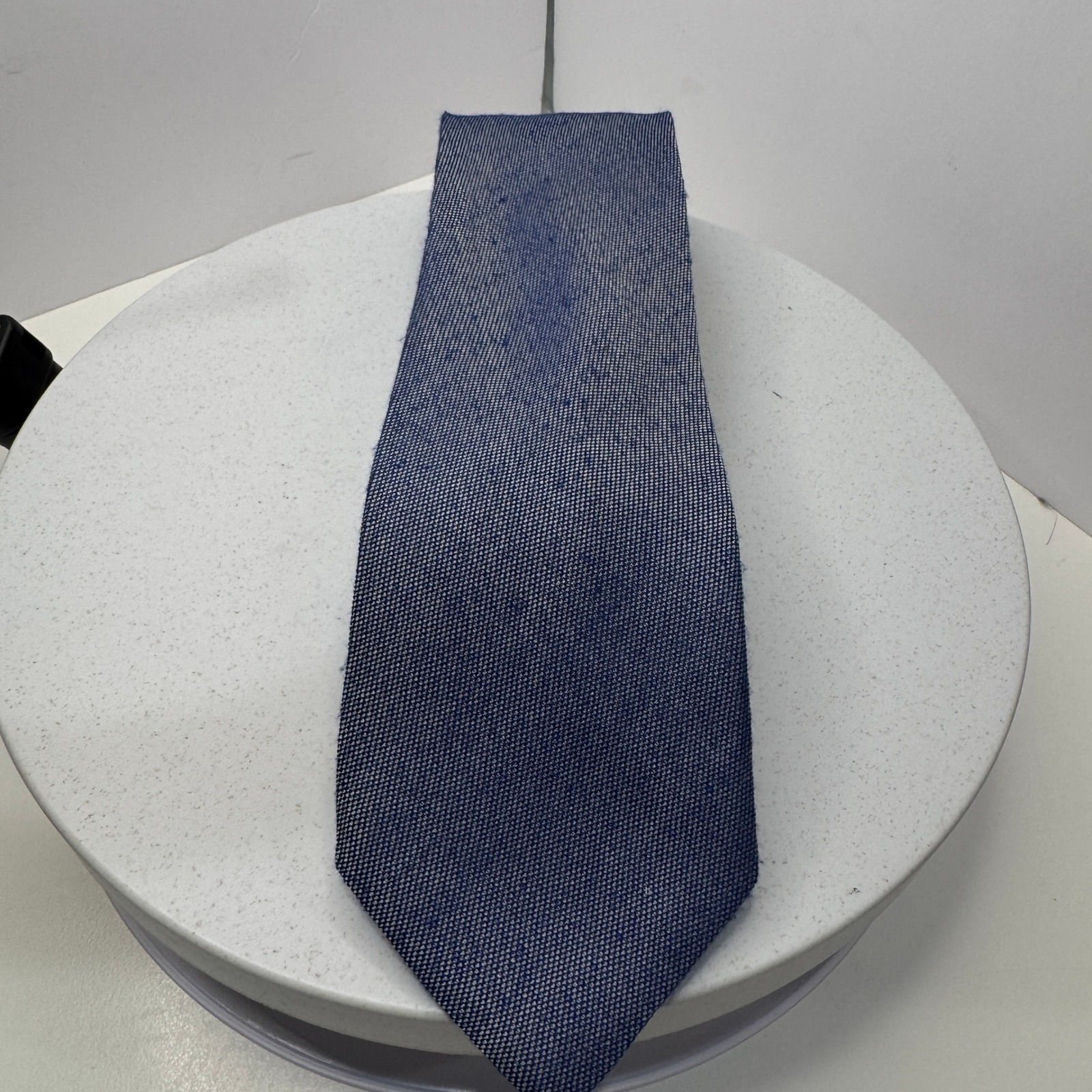 Calvin Klein Mens Blue Textured Woven Necktie Slim Classic One Size